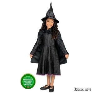 Sz 4-6 Girls Wicked Deluxe Elphaba Black Costume Dress & Accessories Universal
